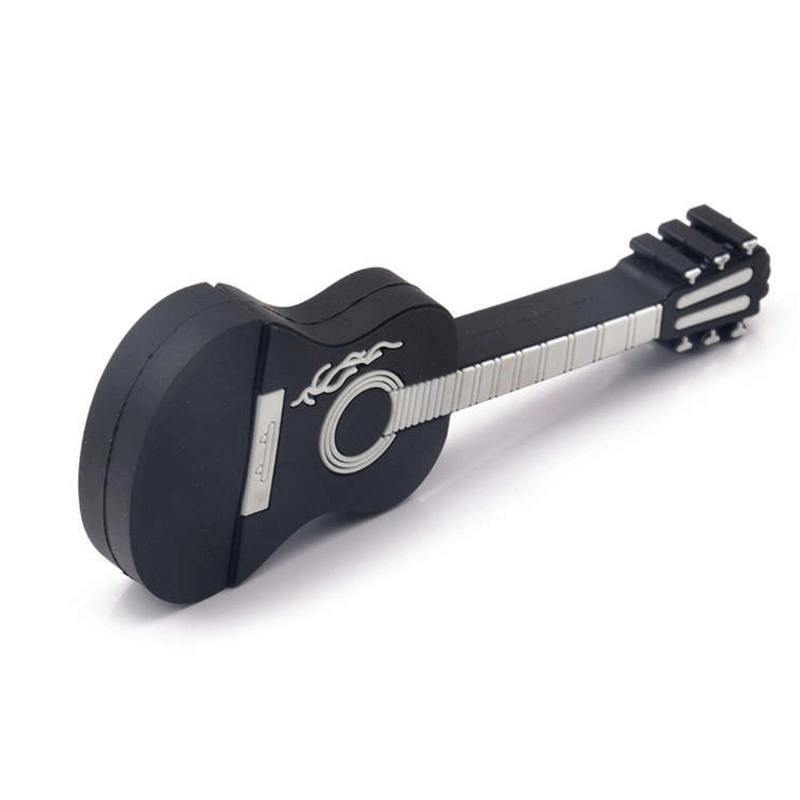 Werbegeschenk Musik Gitarre Form PVC USB-Flash-Laufwerk für Benutzerdefiniertes Logo