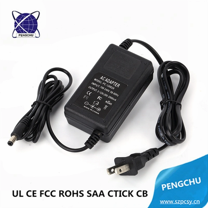 Desktop AC DC Adapter Adjustable Voltage Power Supply 3-12V 1A 12W