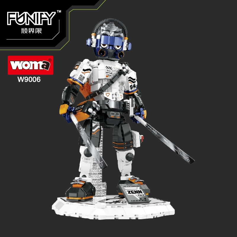 WOMA Spielzeug Funify W9006 Schüler Beliebte funktionelle Samurai Roboter Modell Kunststoff Bausteine Brick Boy Geburtstag Weihnachten Geschenk Bau Spielzeug