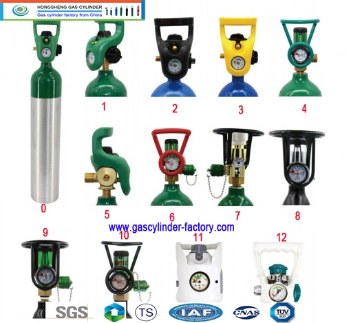 GB ISO Tped Lb Gas Bottle Portable Aluminum Oxygen Gas Tank PED 2L-4L-10L-12L-20L-50L Aluminium CO2 Cylinder