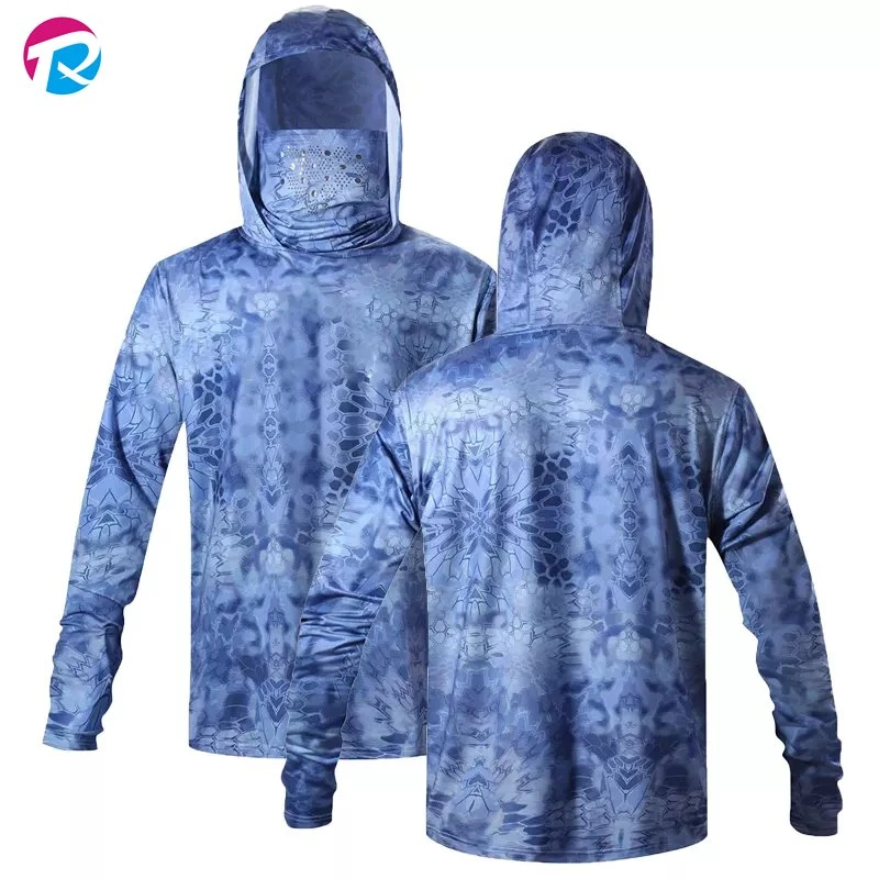 Vestuário de proteção UV Quick Dry Custom Fishing vestuário de poliéster respirável Camisolas de pesca