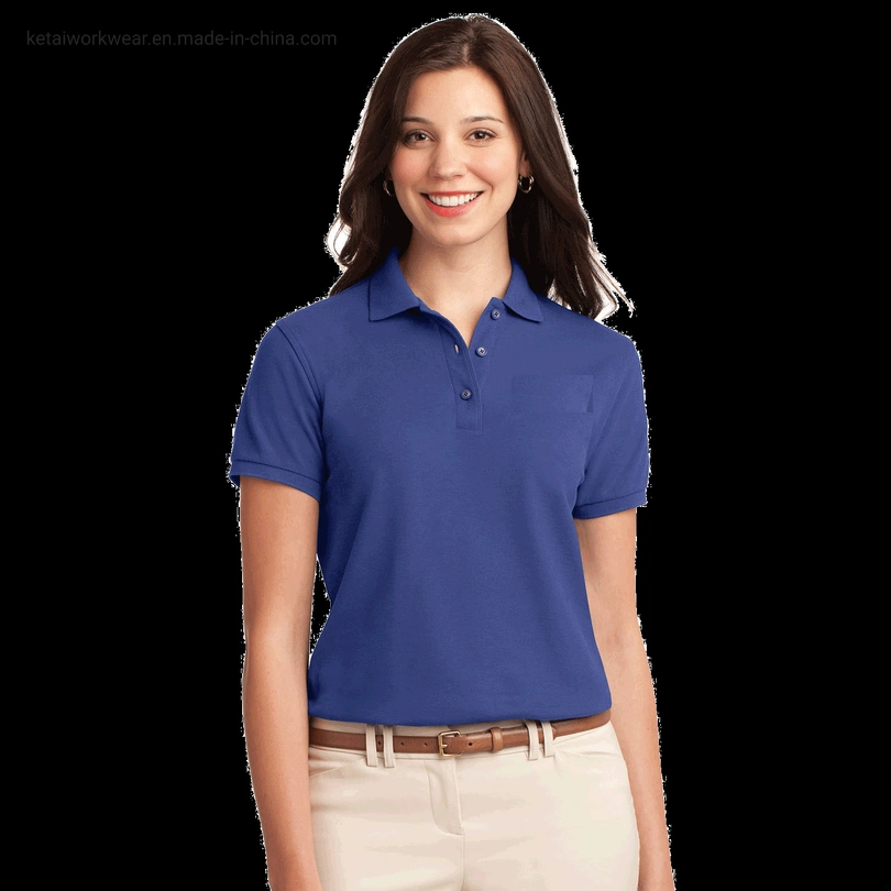 Women's Polo Shirt d'affaires décontractée de style polo solide de l'été Polo à manches courtes