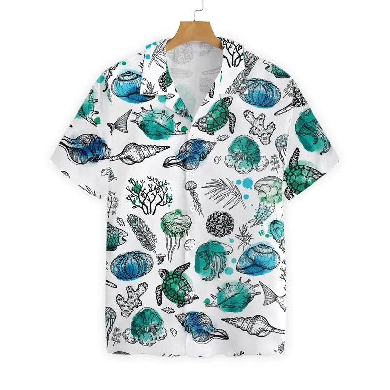قميص هاواي مخصص قميص قصير الأكمام قمصان شاطئ ألوها قميص فلورال الصيف زر غير رسمي للرجال