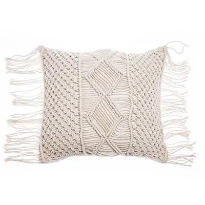 45X45cm 100% Cotton Macrame Handmade Cotton Thread Pillowcover Geometry Bohemia Cushion Covers