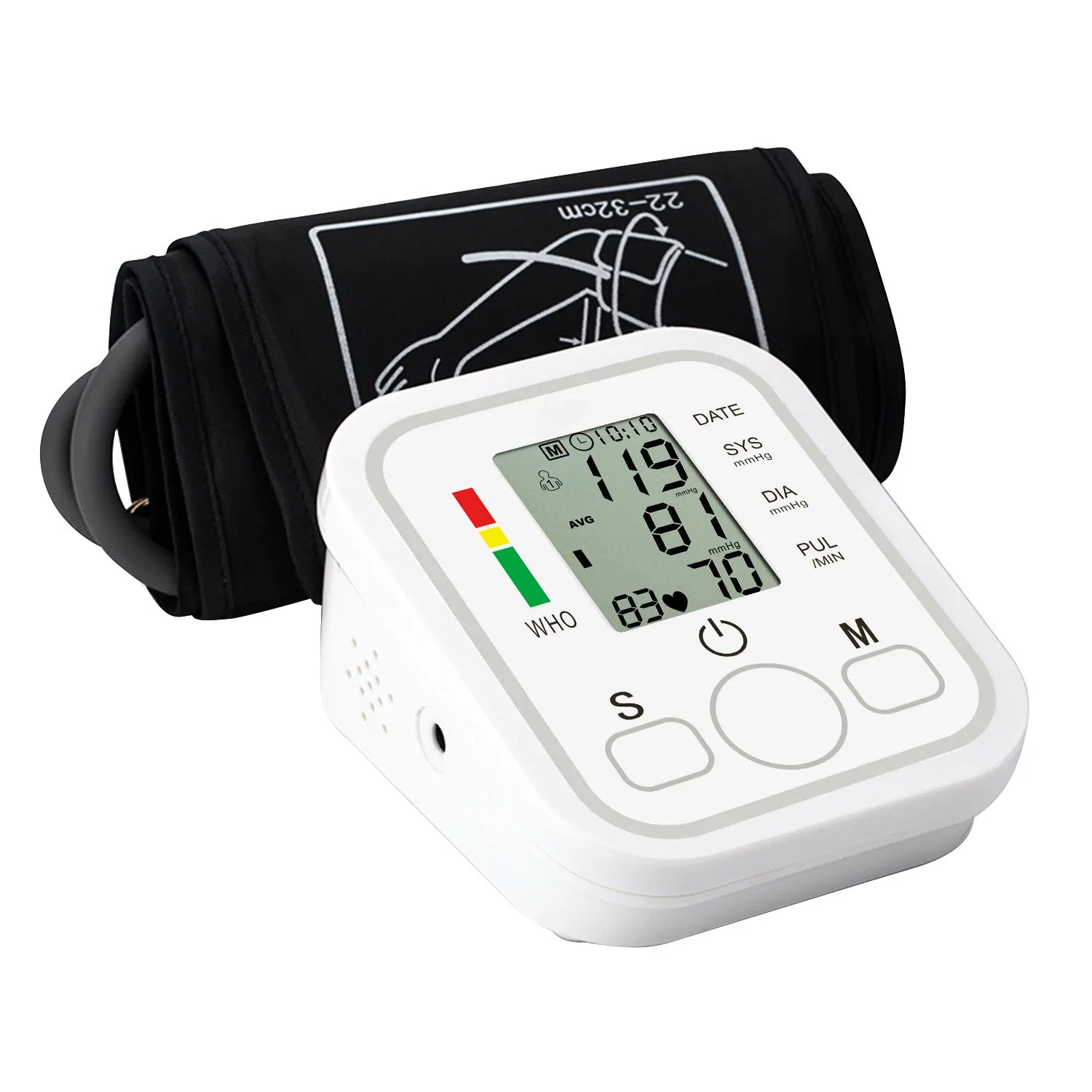 Manómetro de presión arterial económico tipo brazo Monitor médico inteligente la presión arterial digital automático para el hogar y en el Hospital
