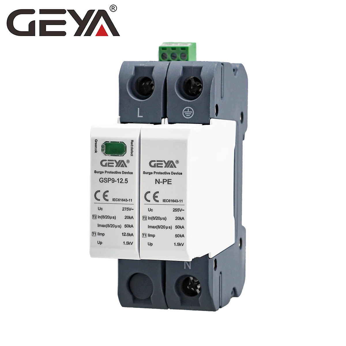 Geya Protection Consumer Unit T1+T2 Zhe Arrester Price Surge Protector