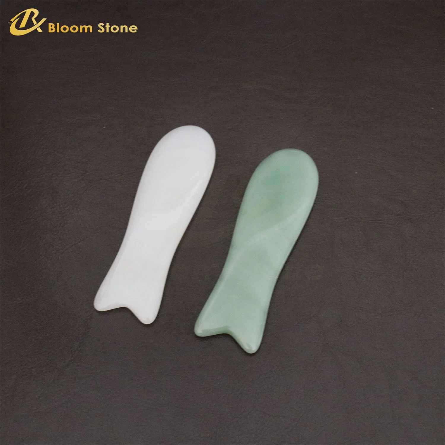 Chino tradicional de piedra de Jade Gua Sha Masajeador facial herramienta para promover la circulación sanguínea