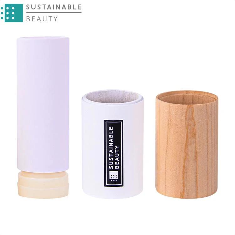 Mini Unique Golden 30 Ml Empty Hard Maple Wood Screw Closure ABS Plastic Stick Tube Cream Foundation Packaging