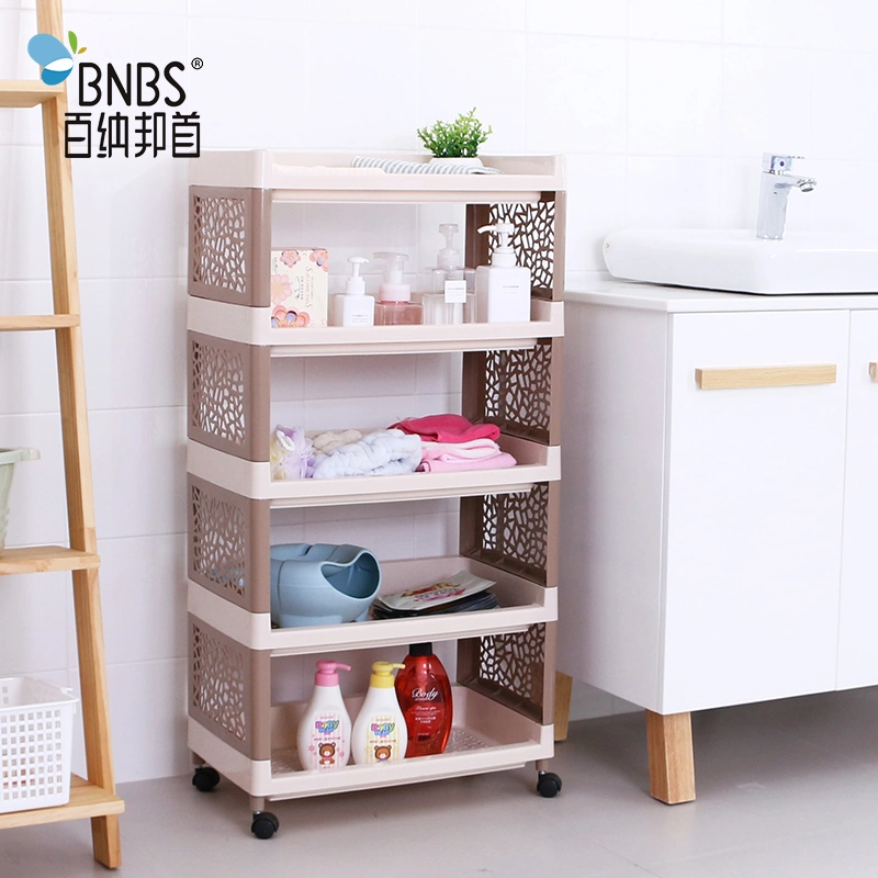 Plastic PP Multi-Layer Convenient Household Kitchen Shelves Organizer Trolley Storage Holder Spice Rack Set Organization