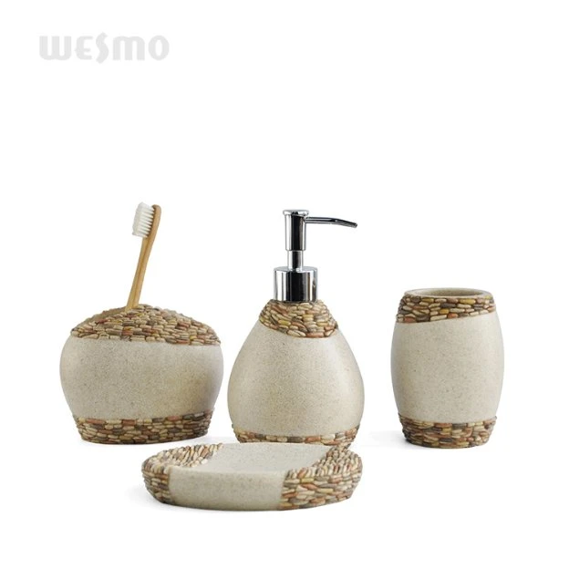 Modern Designed Polyresin Bathroom Accessories Set Shower Toilet Accessories