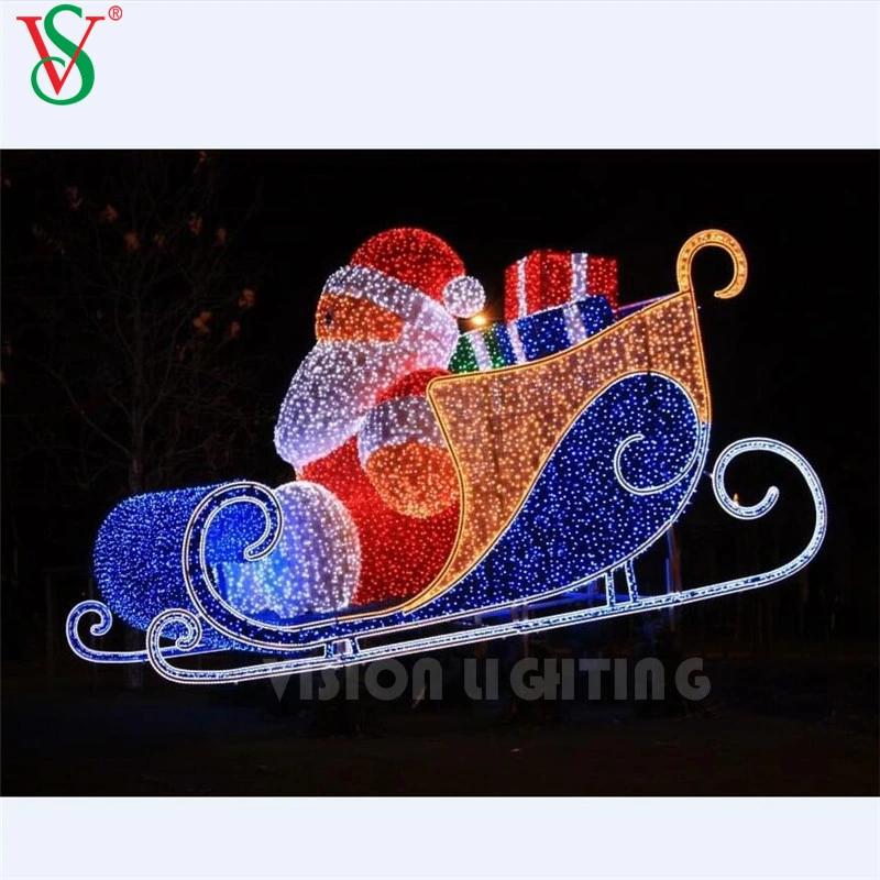 Commercial Outdoor Decoration LED Motif 3D Santa Christmas Lights Show