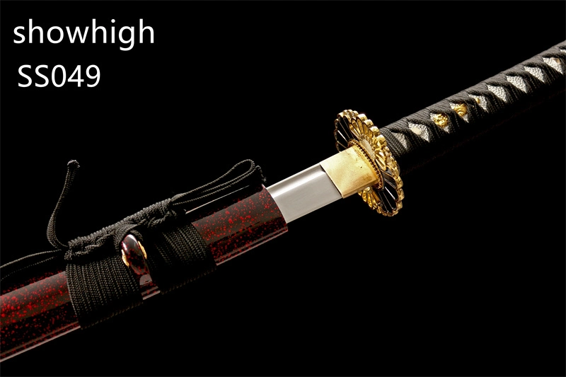 Handmade Black and Red Japanese Katana Swords Ss049