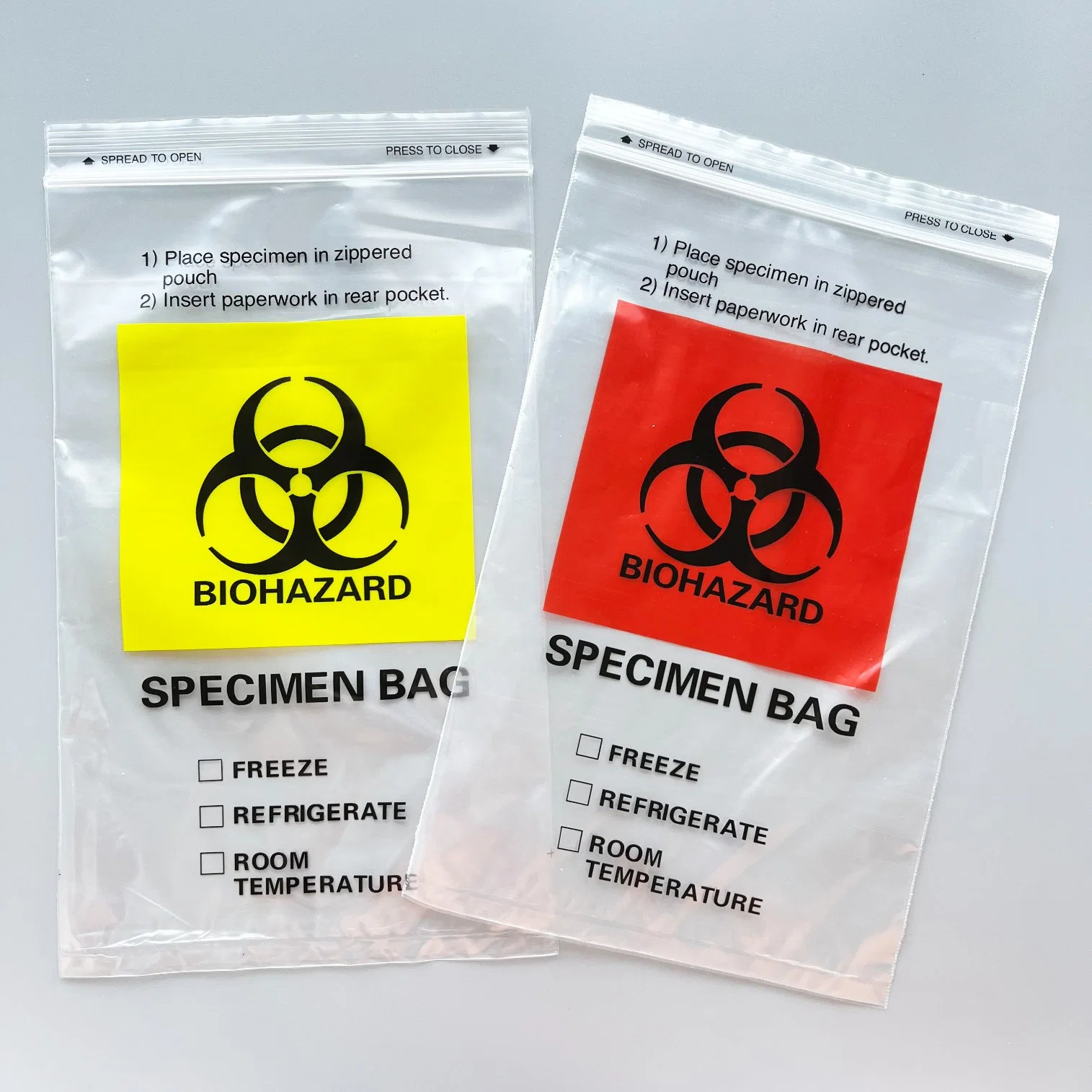 Clear Transparent Plastic Biohazard Specimen Bag