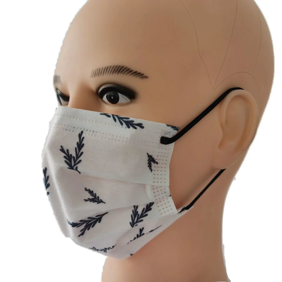 3ply Face All Disposable Mascarilla Negra and White Dental Dust Earloop Fabric Facemask Printed Custom 3 Ply Mask Black