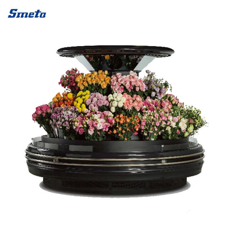 Smeta Round Open Air Cooling Supermarket Fresh Flower Display Cooler Refrigeration Showcase for Flowers