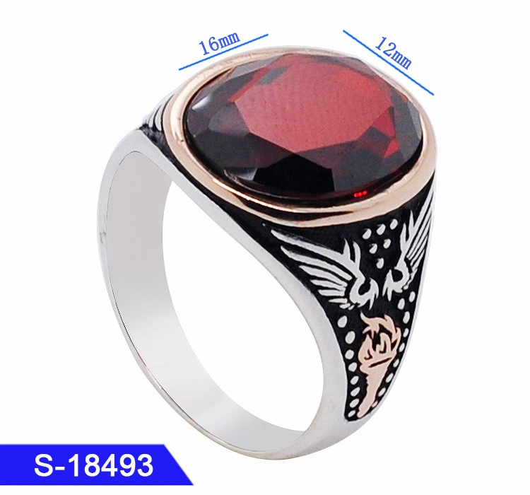 Wholesale/Supplier 925 Sterling Silver Jewelry Islamic Natural Agate Finger Ring for Men