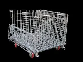 Depósito de supermercado armazenagem logística de Aço de Nesting Wire Mesh Roll cage contêiner para venda