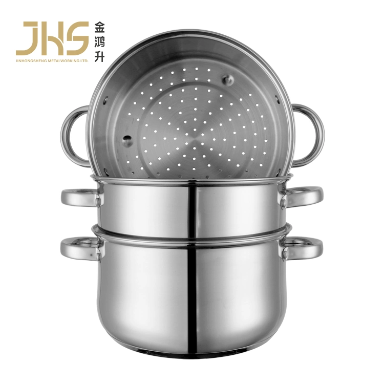 Kitchen Cookware Stainless Steel 2 Layer Cooking Food Steamer Cooking Couscous Pot