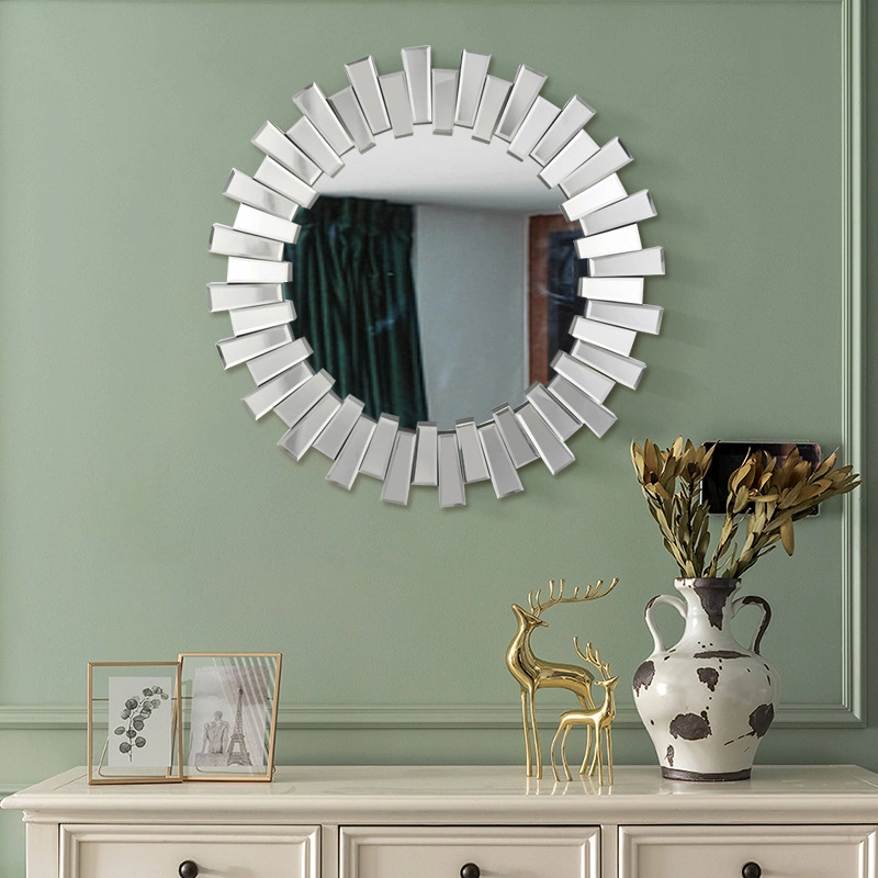 2022 New Light Luxury Bathroom Mirror European and American Style Glass Mirror Porch Decorative Mirror Large Hanging Mirror New Modern Art Mirror