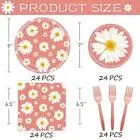 Wholesale/Supplier Disposable Party Supplies Spoon Fork Knife Baby Daisy Disposable Tableware Set