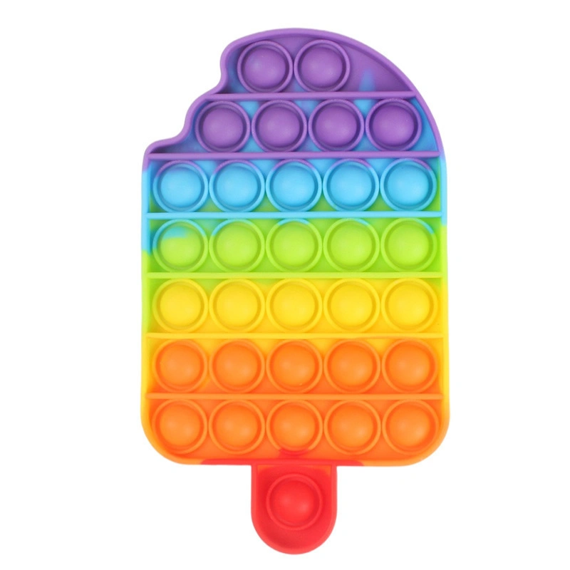 Jeu sensoriel coloré de jouet de silicone de jeu de bulles de poussée pour soulager le stress des enfants.