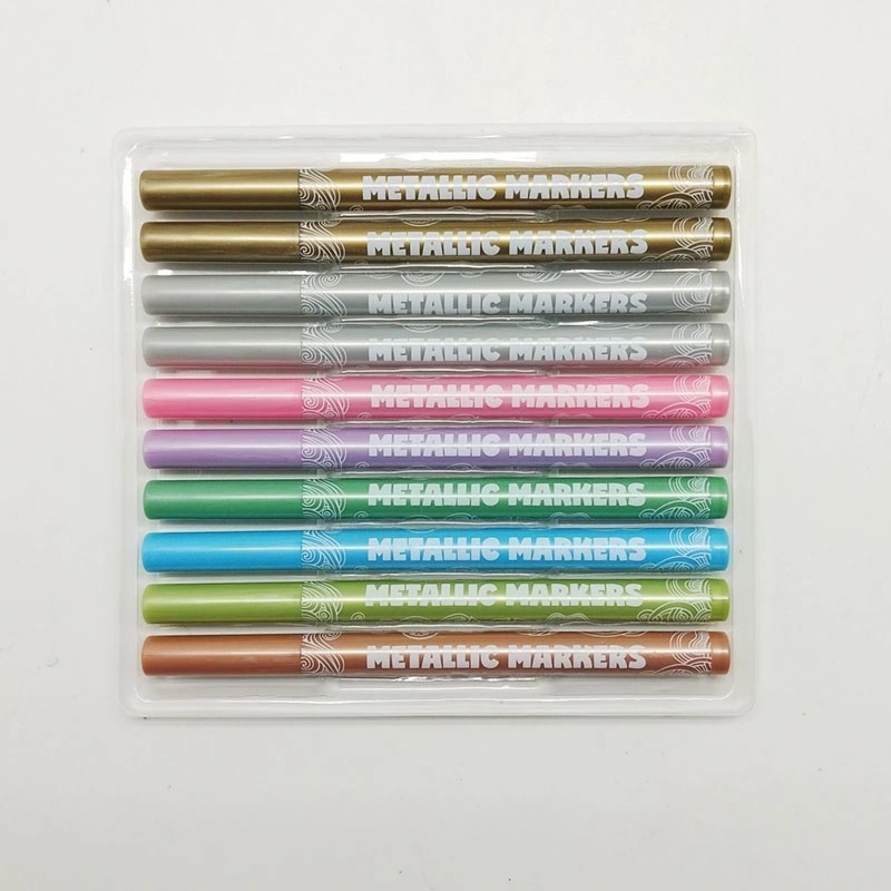 Office School Stationery Art Supplies 10 Metallic Marker Pen Set