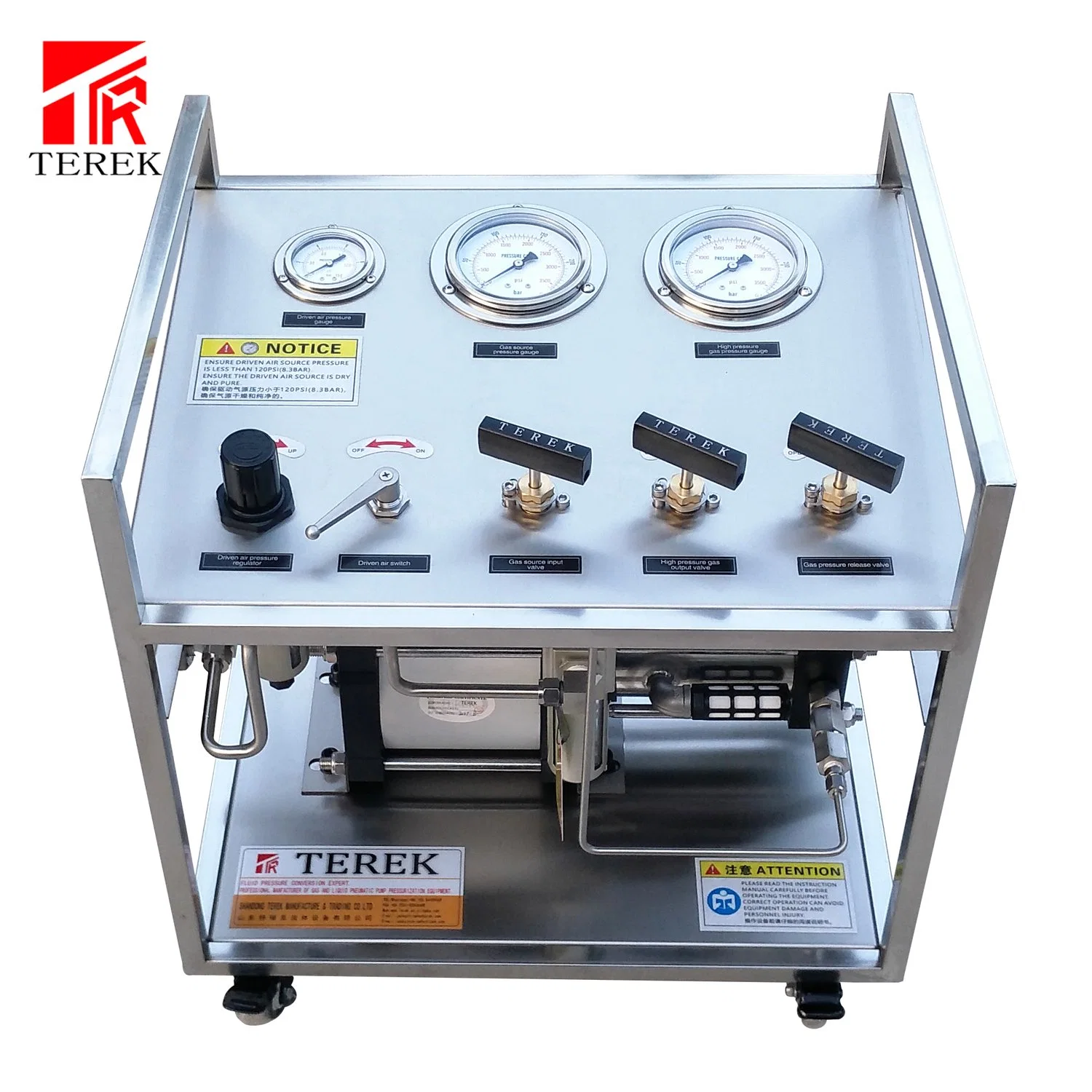 Terek Piston Air Compression Pump High Pressure Gas System and Instrument Test