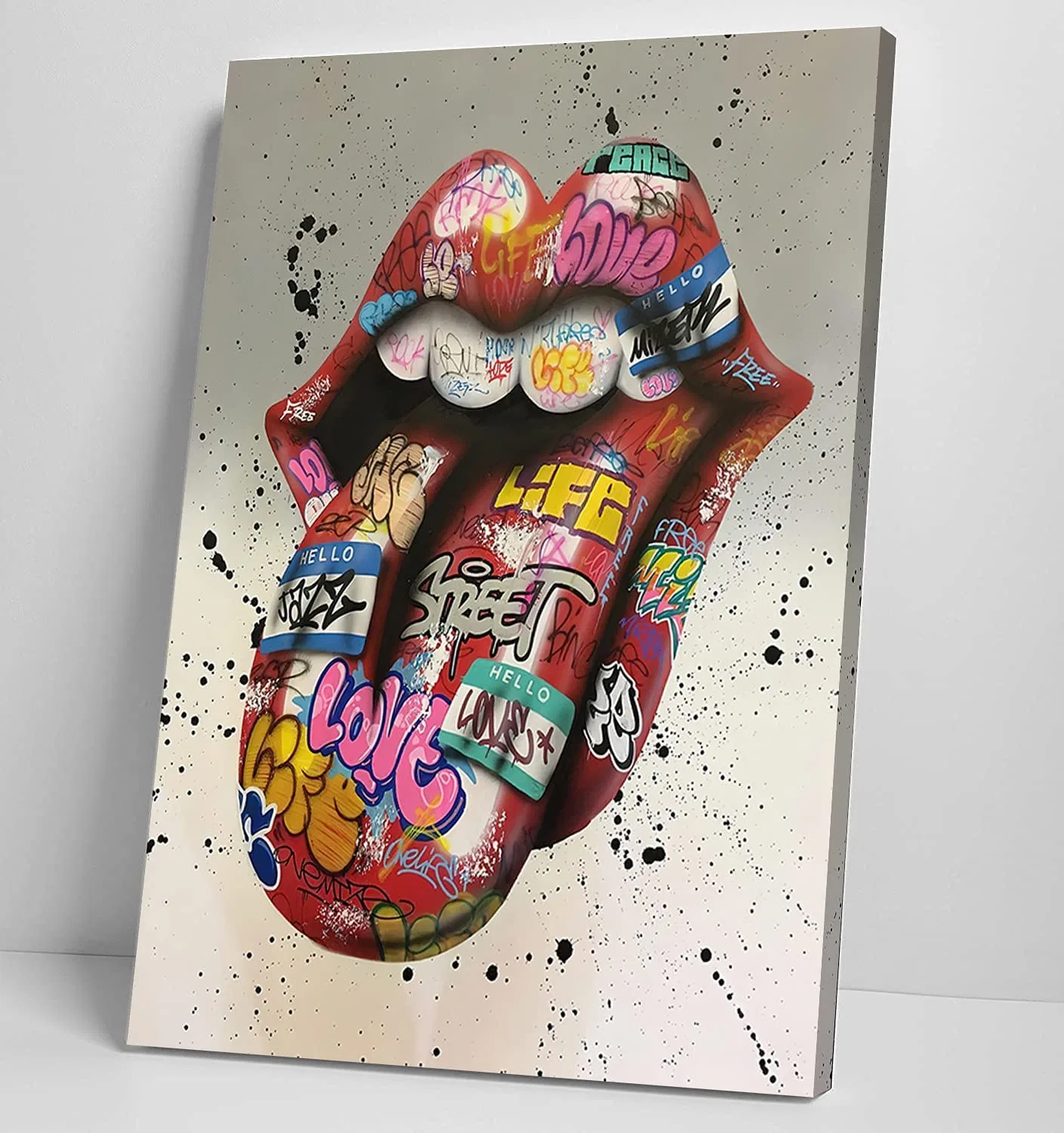 Graffiti Wall Art Graffiti Canvas Wall Art Tongue Graffiti Art Canvas Print Poster Colorful Wall Art