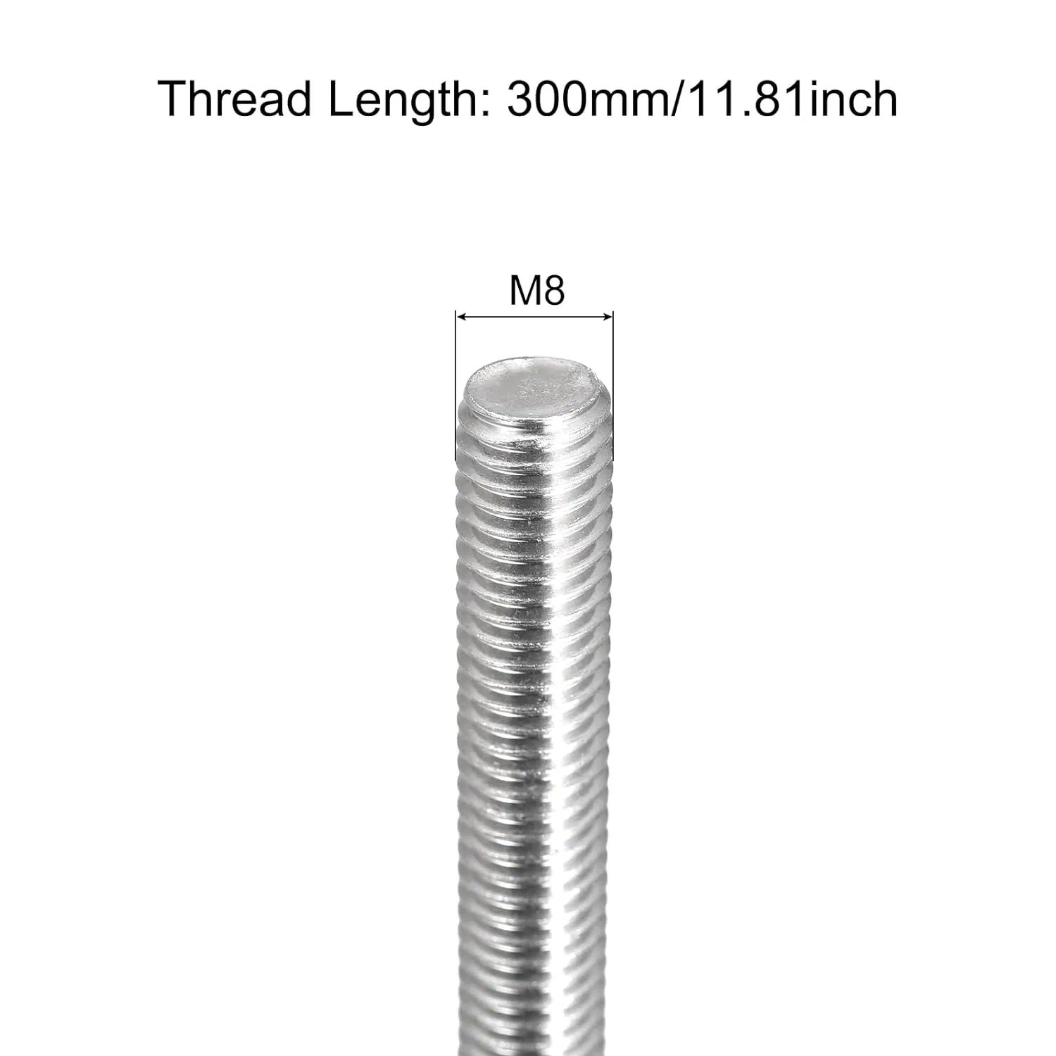 M10 X 120mm 1.5mm Pitch 304 Stainless Steel Fully Threaded Rods Hardware DIN975 DIN976