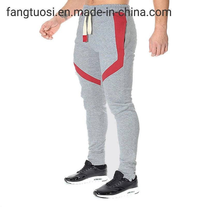 درج تيري الفرنسي Slim Skinny Fit مستدق متراكب متراكب للياقة البدنية Joggers سروال العرق للركض مع السروال الرياضي Streetwear