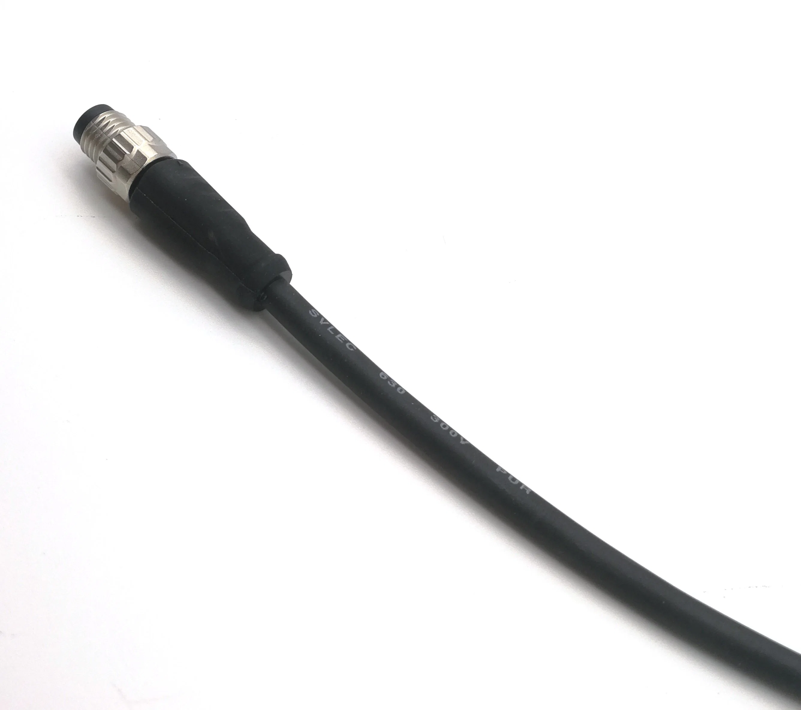 Conector de cable circular recto/acodado moldeado macho Svlec M8 con extremo libre, código a/B/D 3pin 4pin 5pin 6pin 8pin