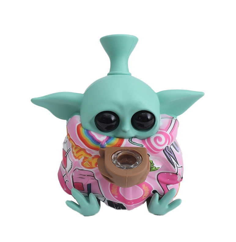 Yoda Daily Used Waterpipes Creative Shisha Hookah mano de vidrio de silicona Tubo