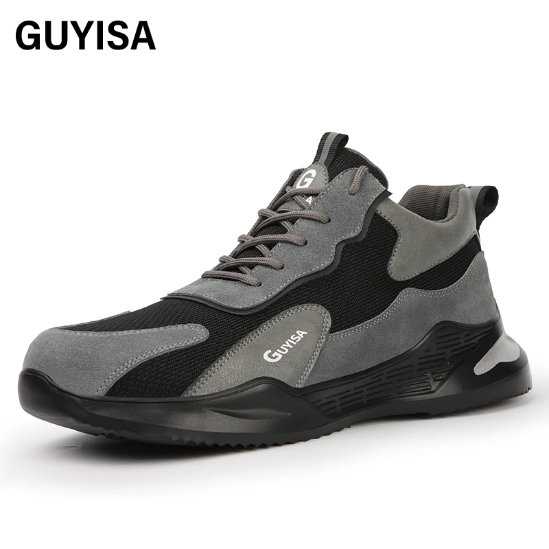 Guyisa High quality/High cost performance Steel Toe Industrial Safety Shoes Lightweight Sweat Absorbing Safety Shoes