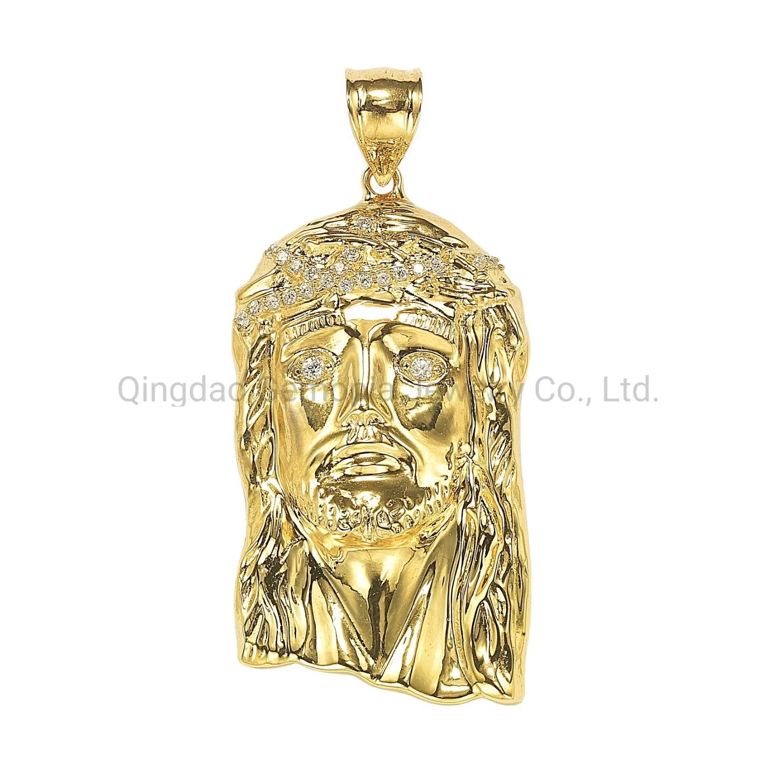 925 Silver 10K 14K Gold Jesus Head 6 Sizes Fashion Jewelry Big Charm