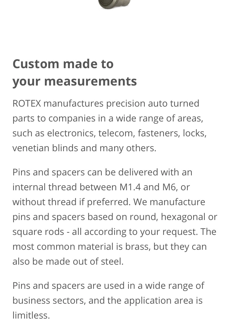 Pins and Spacers "Auto Turned Parts"