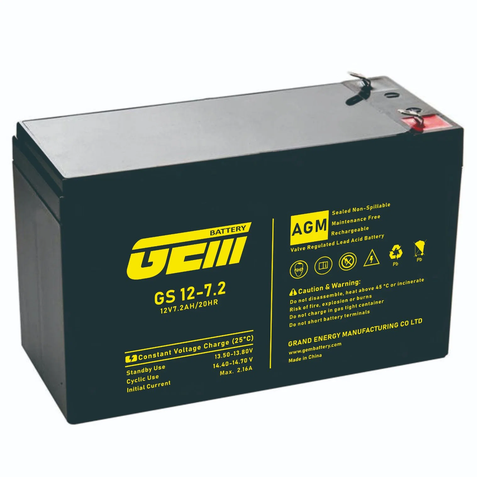 VRLA AGM Batteries 12V 7Ah Gel Battery 12V 7.2Ah UPS Batteries