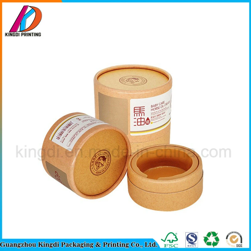 Hot Sale Cardboard Round Tube Box with Plastic Tray for Skin Cream