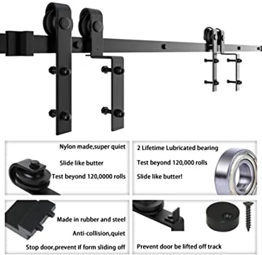 Drop Shipping 6.6FT /2m Double Track Bypass Sliding Barn Door Hardware Kit