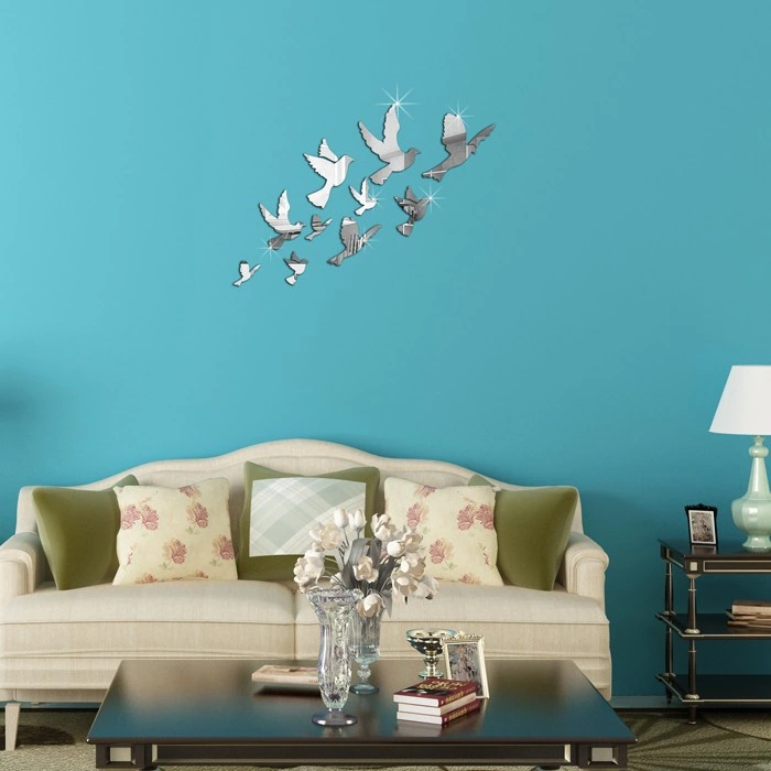 Nouveauté 3D Accueil Décoration DIY Effet miroir Sticker Mural