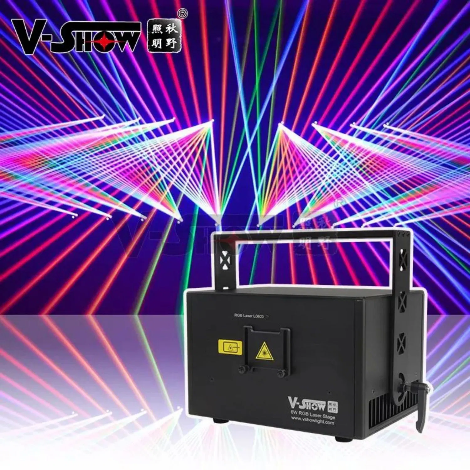 V-Show 6W 30kkps sistema de digitalização alta DMX Ilda 6W RGB DJ Laser Disco Light a cores