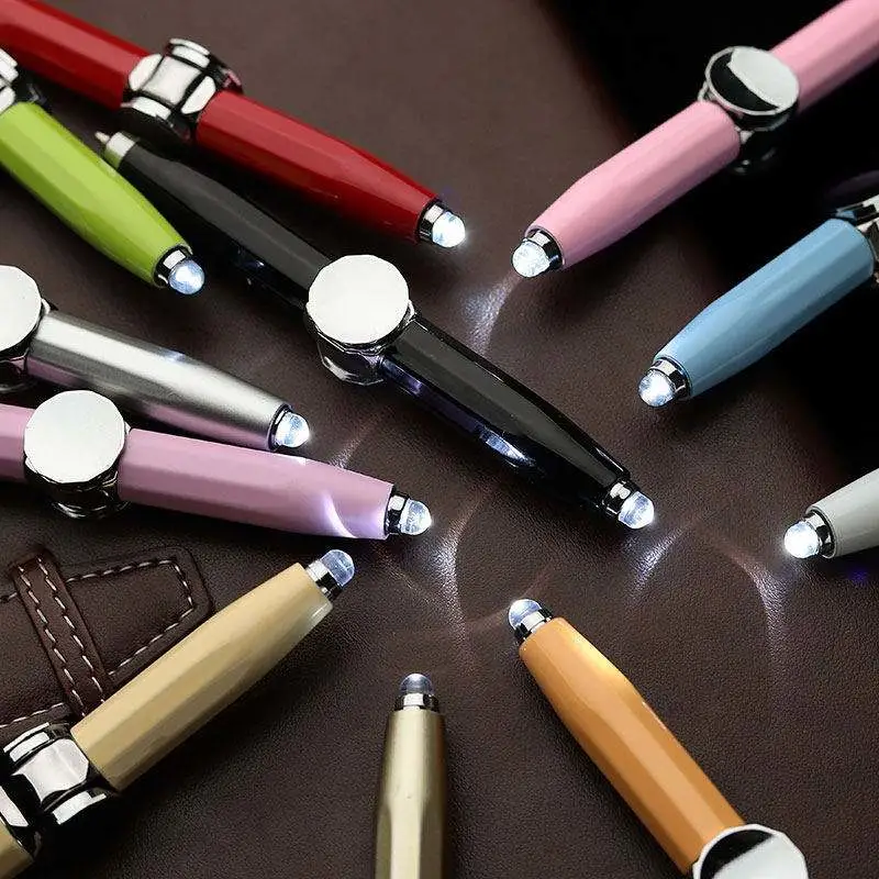 Hot Selling Fidget Spinner Pen Toys Metal Multifunctional Depression Fingertip Anxiety Stress Light up Turning Fidget Pen