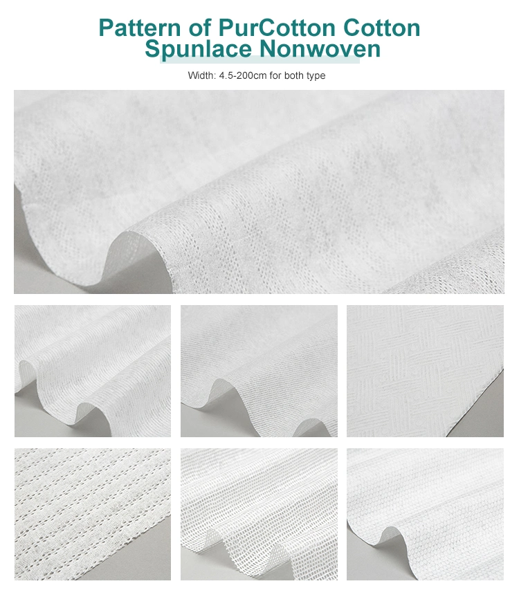 Eco-Friendly Hygiene Application Material Pure Cotton Spunlace Nonwoven Fabric