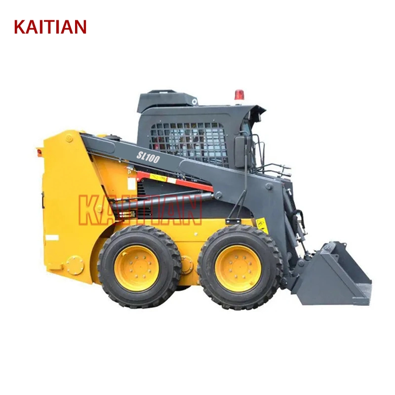 Factory Hot Skid Steer Wheel Loader Kaitian Brand for Sale SL100 Skid Loader 3550kg