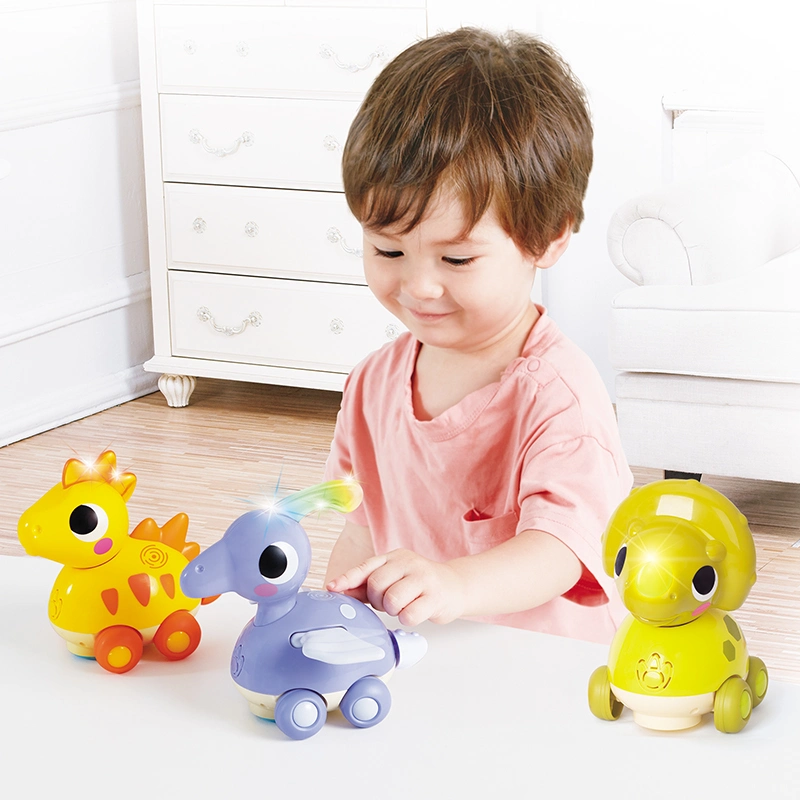 Bebé Brinquedos musicais dinossauros brinquedos 6 Modelos sortido de agarrar Touch &amp; Go Luz Música Bebé Brinquedos Rastejantes Infant Toddler brinquedos para bebés