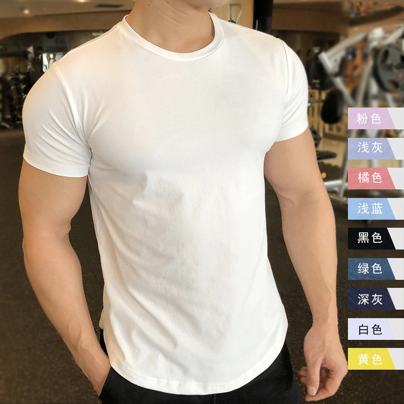 Сухой установите T футболка обычная Логотип мужчин T рубашка беговая дорожка тренажерный зал работает Activewear спортивные футболки на заказ