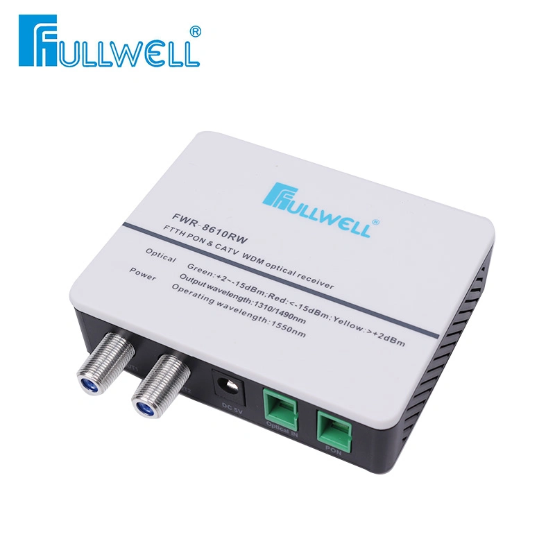 Récepteur WDM AGC FTTH à fibre optique/nœud optique pour Ports d'interface RF TV analogique et numérique 2 CATV