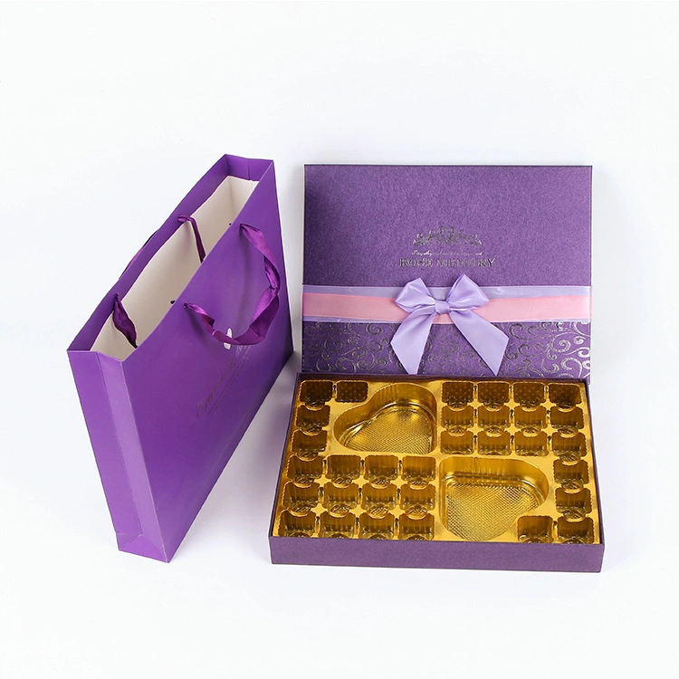 Boîte cadeau de 48 cellules violet Tha Life Chocolate Tanabata Valentine's. Boîte d'emballage Day Candy Heaven et Earth Cover