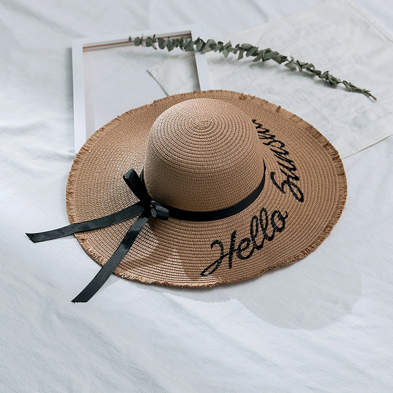 Los hombres de paja Wide-Brim tejidos de moda de verano Mayorista/Proveedor Lady Beach Hat