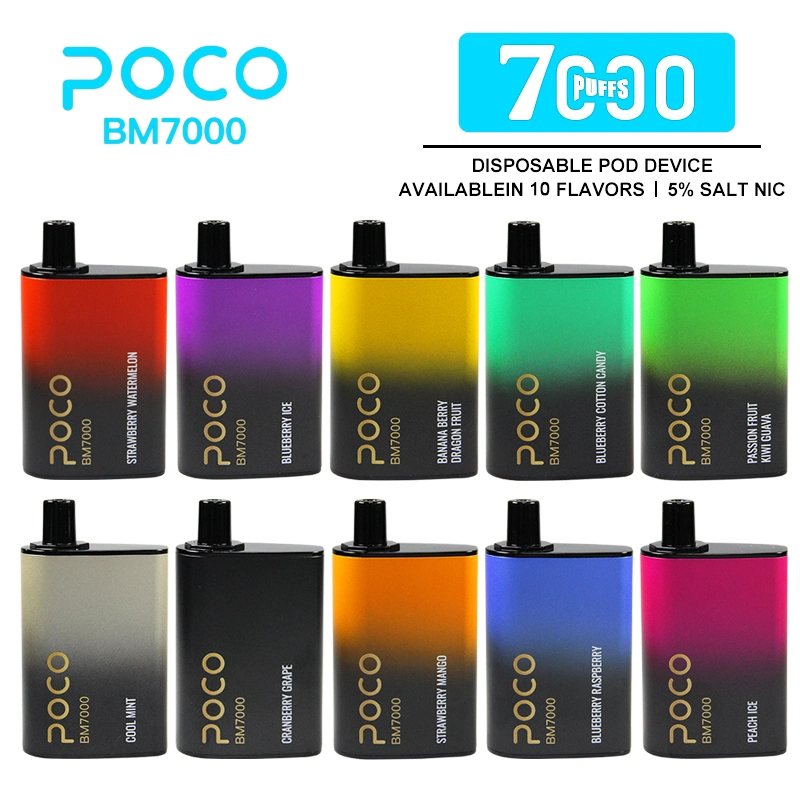 USA Warehouse 17ml Poco Bm7000 Wholesale/Supplier Disposable/Chargeable Vape Pen Type-C Rechargeable Factory Original