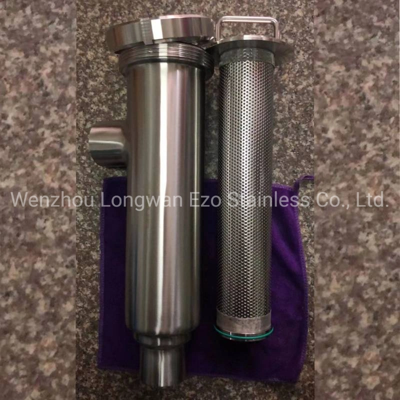 Hygienic Stainless Steel Wire Mesh Angle Type Liquid Pipe Filter Strainer for Milk Water Beverage
